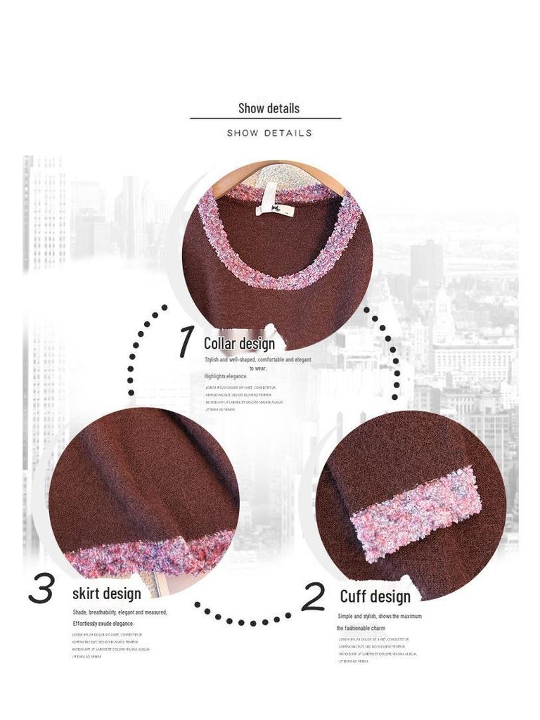 Plus Size Women's Sweet Long Sleeve Knitwear - Autumn/Winter Plush Inner Top (130-320 Jin)