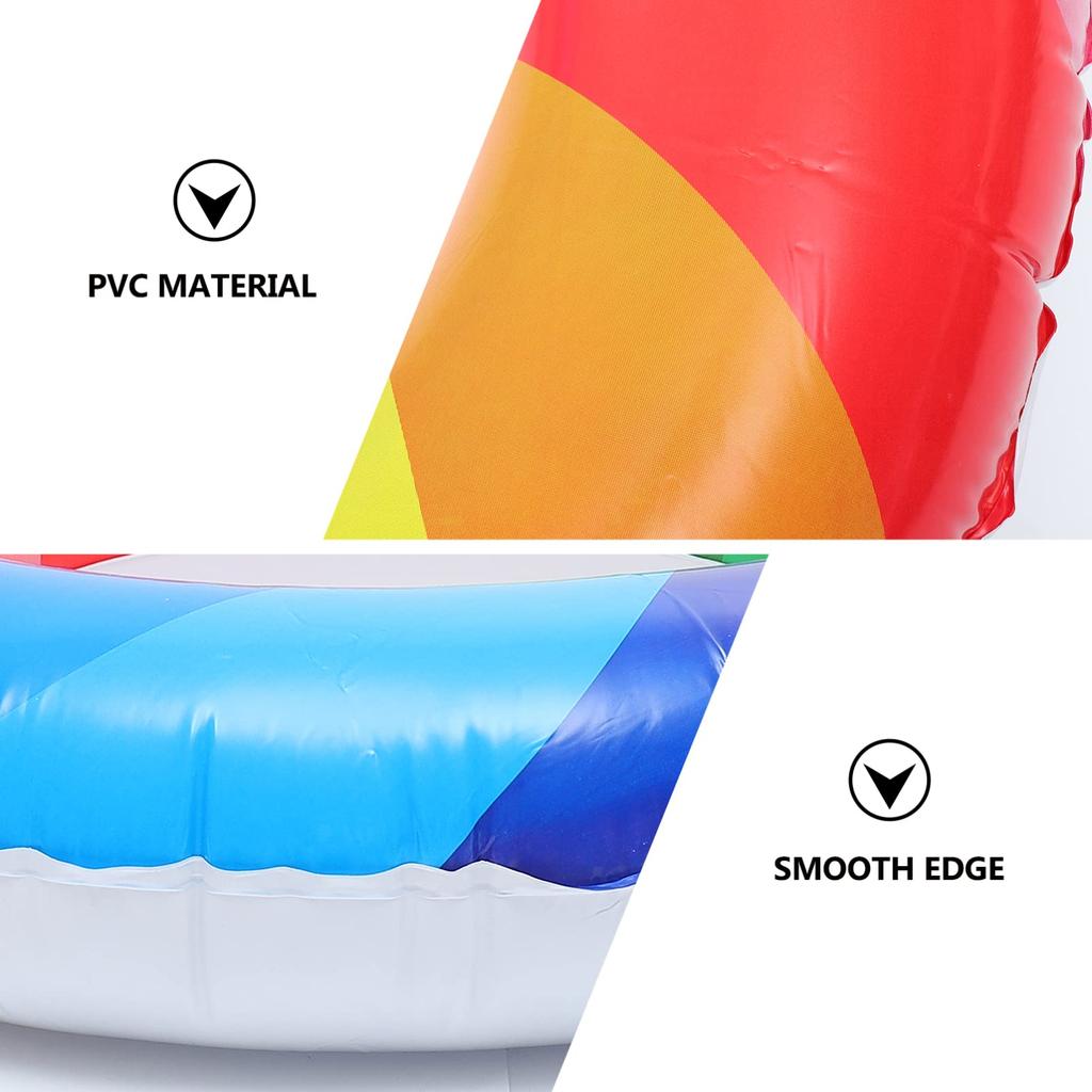 TOYMYTOY Rainbow Inflatable Swim Ring, 26-inch, PVC, Portable Swim Ring for Outdoor Pools, Summer Water Play Toy, Perfect for Family and Friends