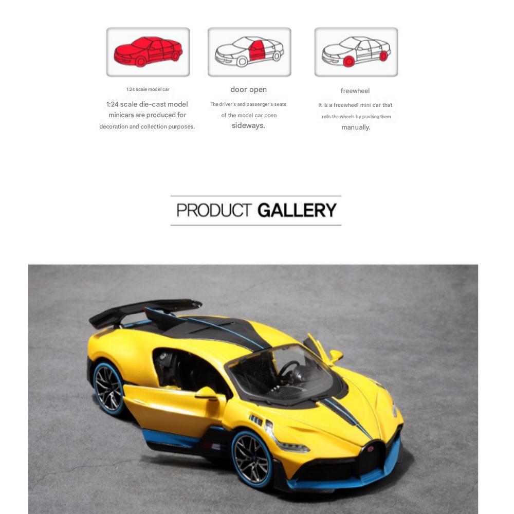 Maisto 1:24 Bugatti Divo Car Diecast Alloy Model, Yellow, 1 Piece