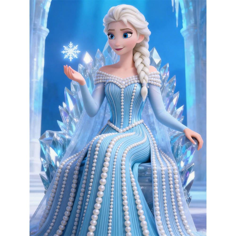 

Disney Pearl Painting Frozen Ice Throne Creative Art 5D Pearl Embroidery Cross Stitch Kit Handmade DIY Home and Room Decor Gift 35x45cm