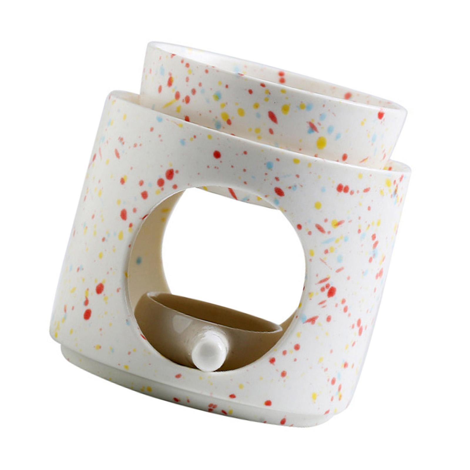 

Керамические аромалампы с разноцветными точками, подставка для чайных свечей и съемная чаша для диффузии ароматов для дома 3