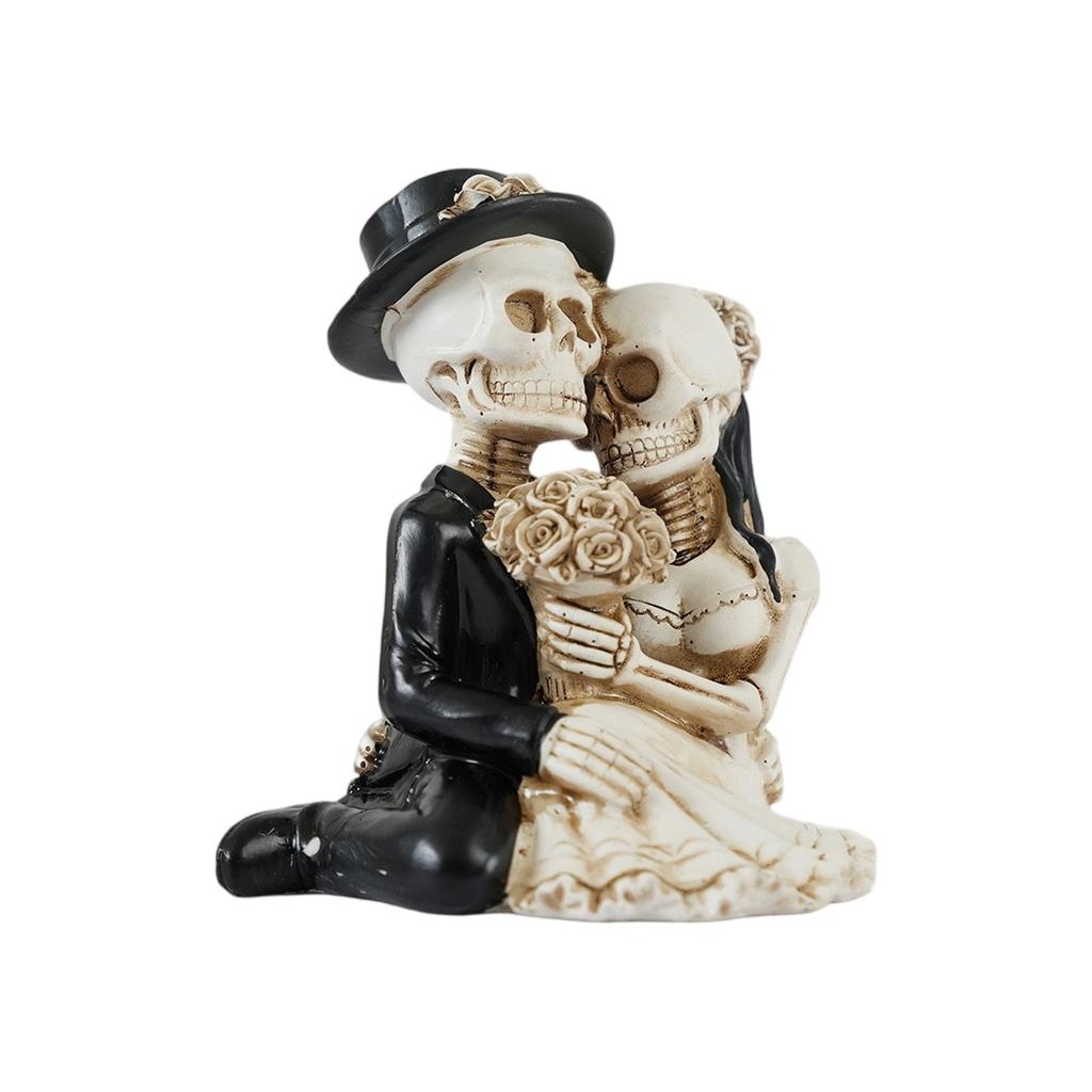 Halloween Skeleton Groom And Bride Resin Ornament Decoration