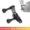 Aluminum Alloy Extension Arm Rotation Ball Head Mount For GoPro Hero 13 12 11 10 9 Insta360 DJI Osmo Action Camera Accessories