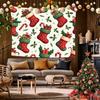 VIKAMA Christmas Snowman Tapestry with Snowflake Pattern Waterproof and FadeResistant Living Room Decor