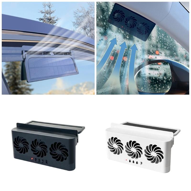 Auto Air Vent Fan Ventilation Radiator Car Cooling Fan Front Rear Window Exhaust Fan USB Charging Battery Solar Powered