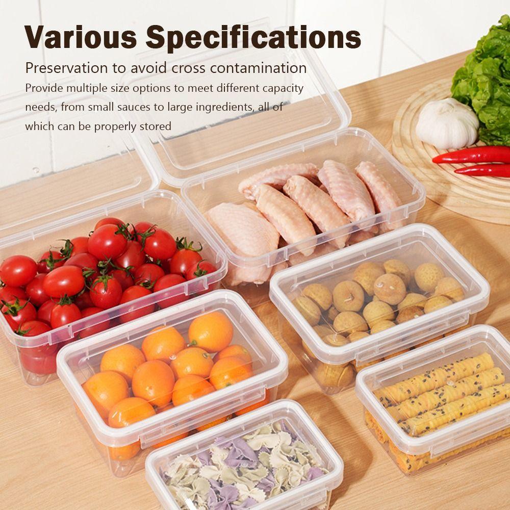 with Lid Refrigerator Storage Boxes Sealed Fresh-Keeping Box Food Containers  Kitchen Organization