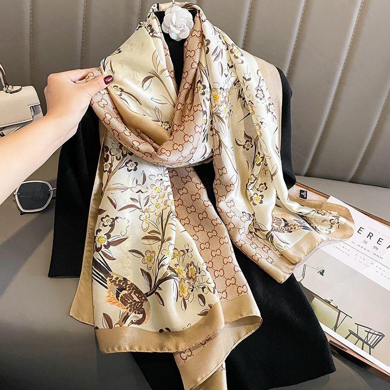 Luxury Brand Women Scarf Fashion Print Silk Scarves Summer Shawls and Wraps Soft Pashmina Lady Bandana Foulard Hijabs