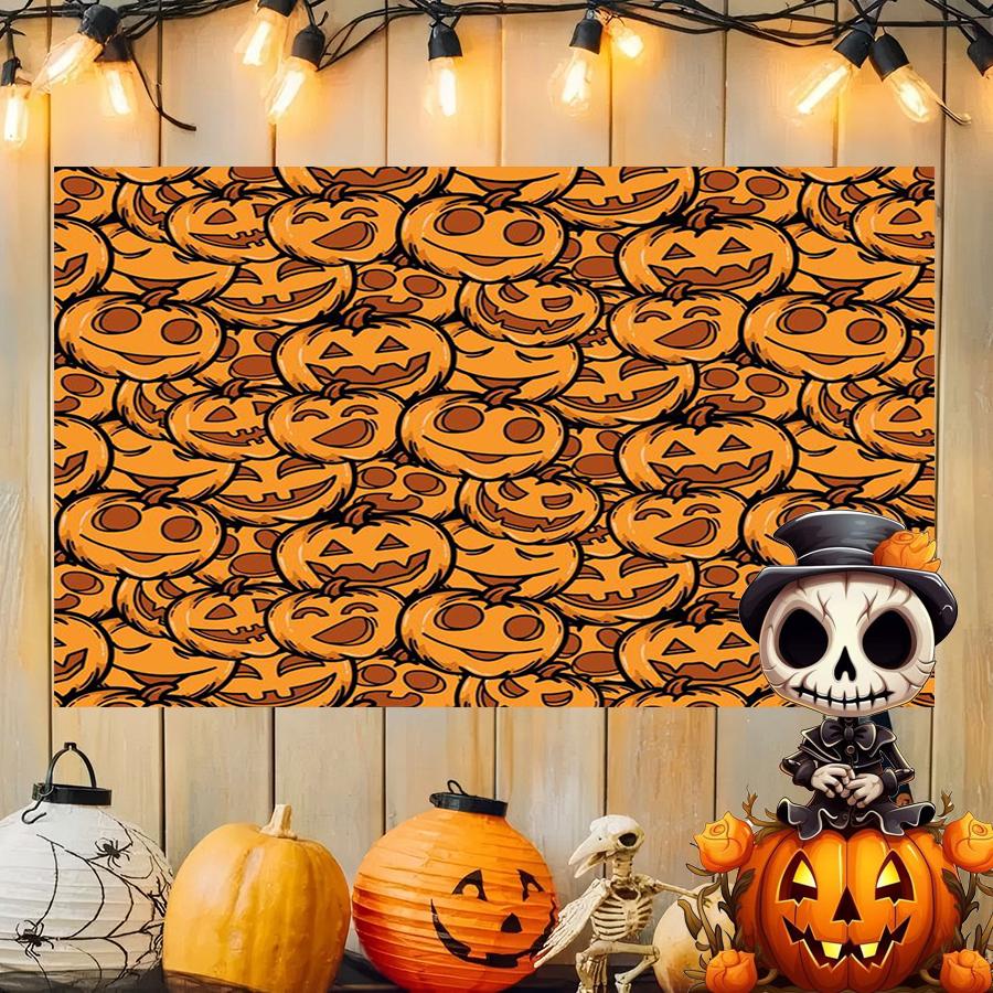 

Halloween Pumpkin Pattern Background Cloth Hanging Cloth Bedroom Bedside Decorative Wall Cloth Rental Dormitory Tapestry 74x94cm(29x37in)