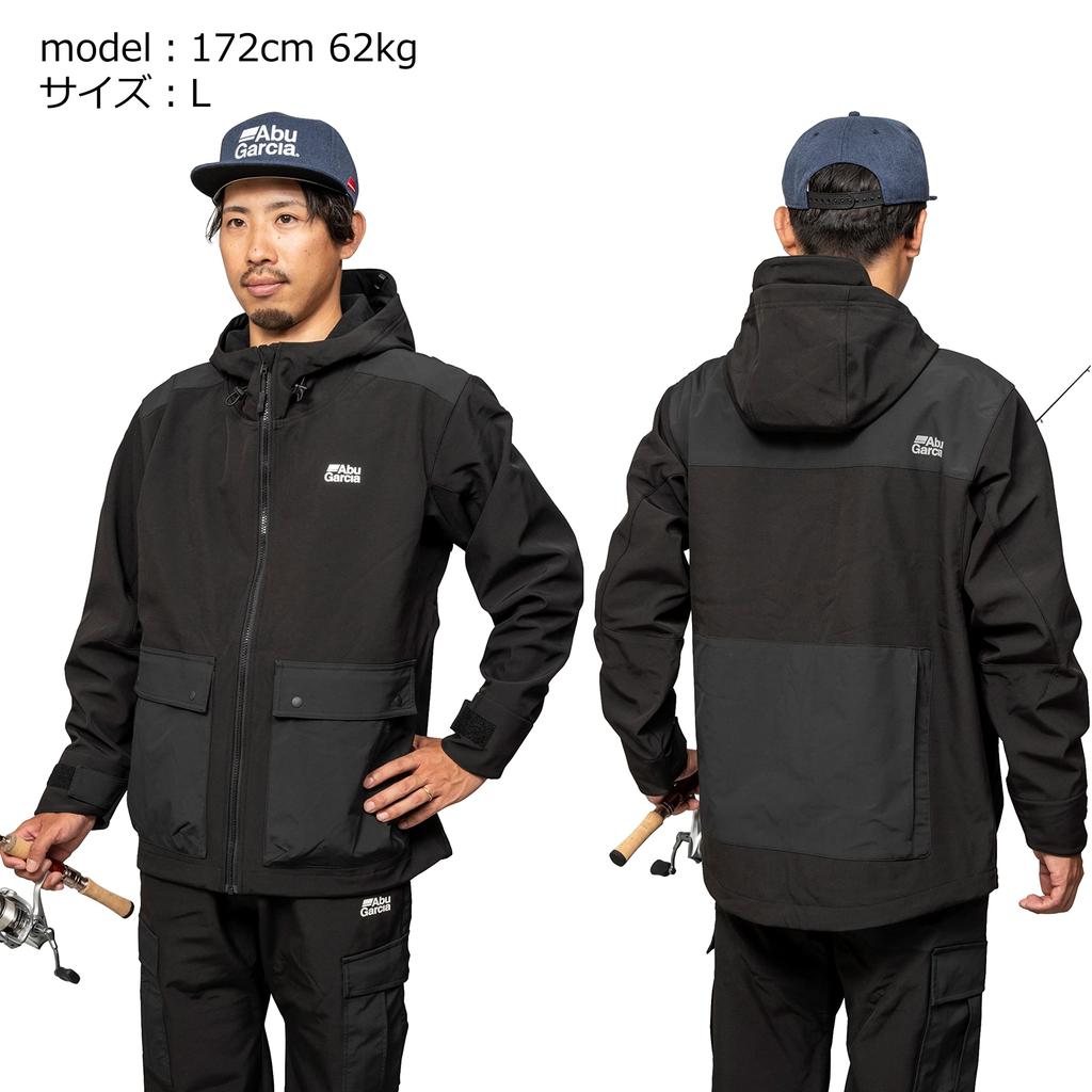 Abu Garcia Windproof Softshell Size M Jacket, Black,