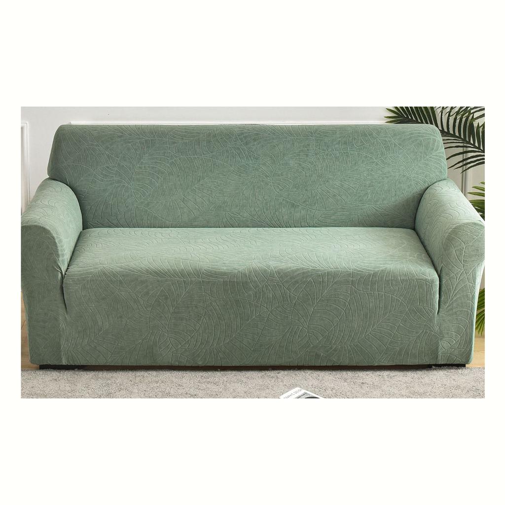 1pc Waterproof Jacquard Sofa Slipcover Elastic Non-slip Large Leaf Sofa Cover for Bedroom Office Living Room Home Decor