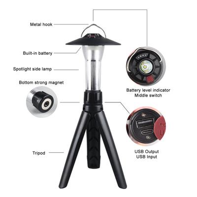 Mini Desktop Tripod 1/4 Screw Camping Lamp Bracket USB Rechargeable Multi-Purpose Outdoor Camp Lantern Foldable Tripod