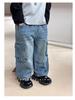 2025 Spring & Autumn Boys' Cargo Jeans: Trendy, Loose-Fit, Casual Long Pants for Kids