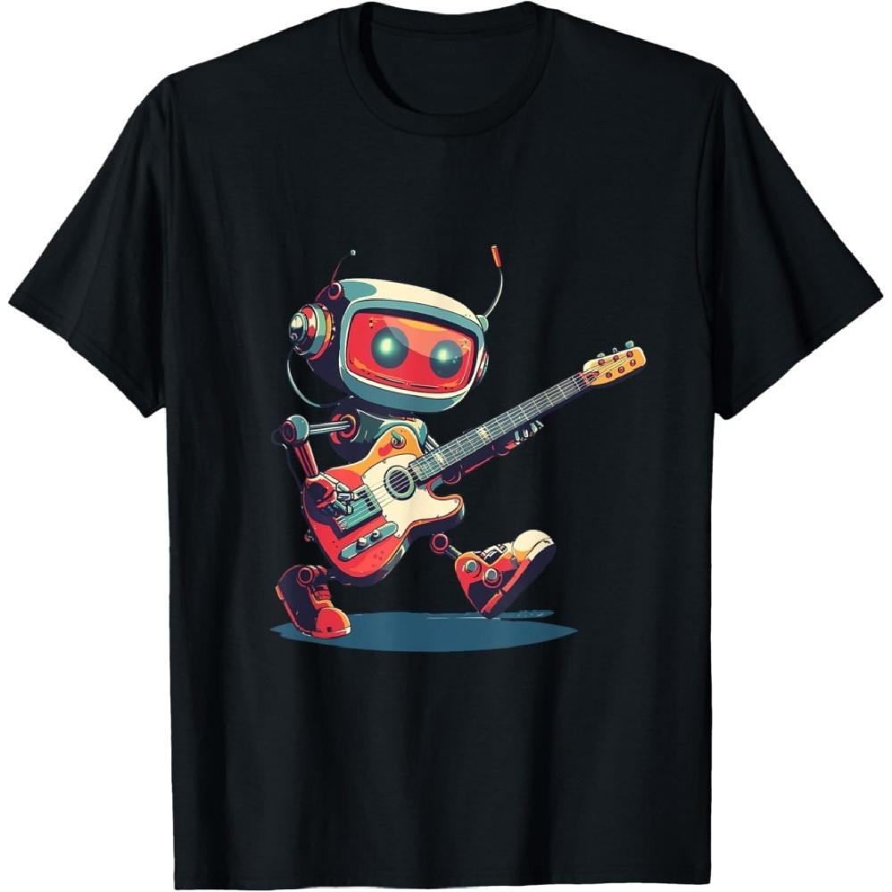 

Awesome rocking Robot with electric Guitar in Hand Outfit T-Shirt XXXXXL чорний