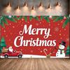 Xmas Backdrop Santa Claus Winter Backdrop Santa Banner Gift Box Snowman Display For Christmas Party Indoor Decoration Winter