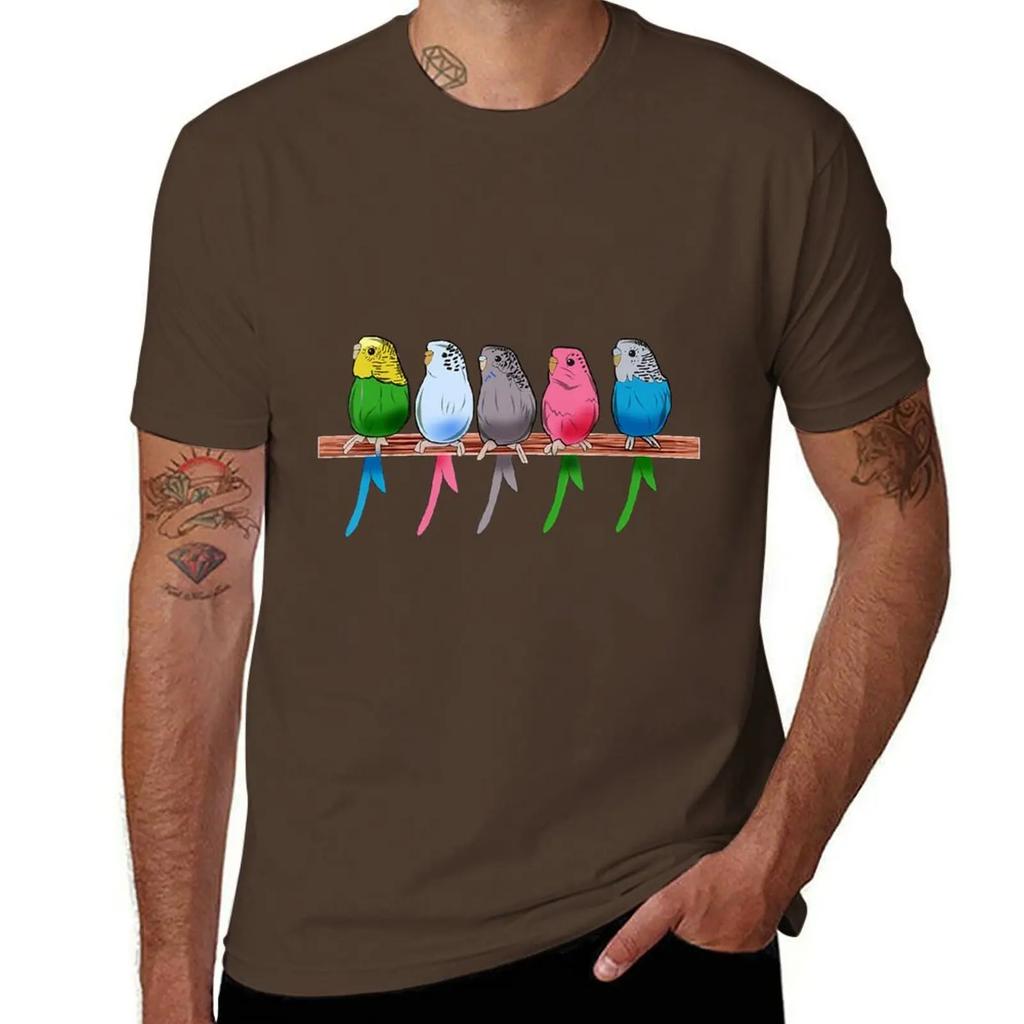 Funny Budgie Pet Bird Parakeet Graphic Budgerigar Gift TShirt Aesthetic Clothes Cute Tops Men T Shirts 2025 New Model