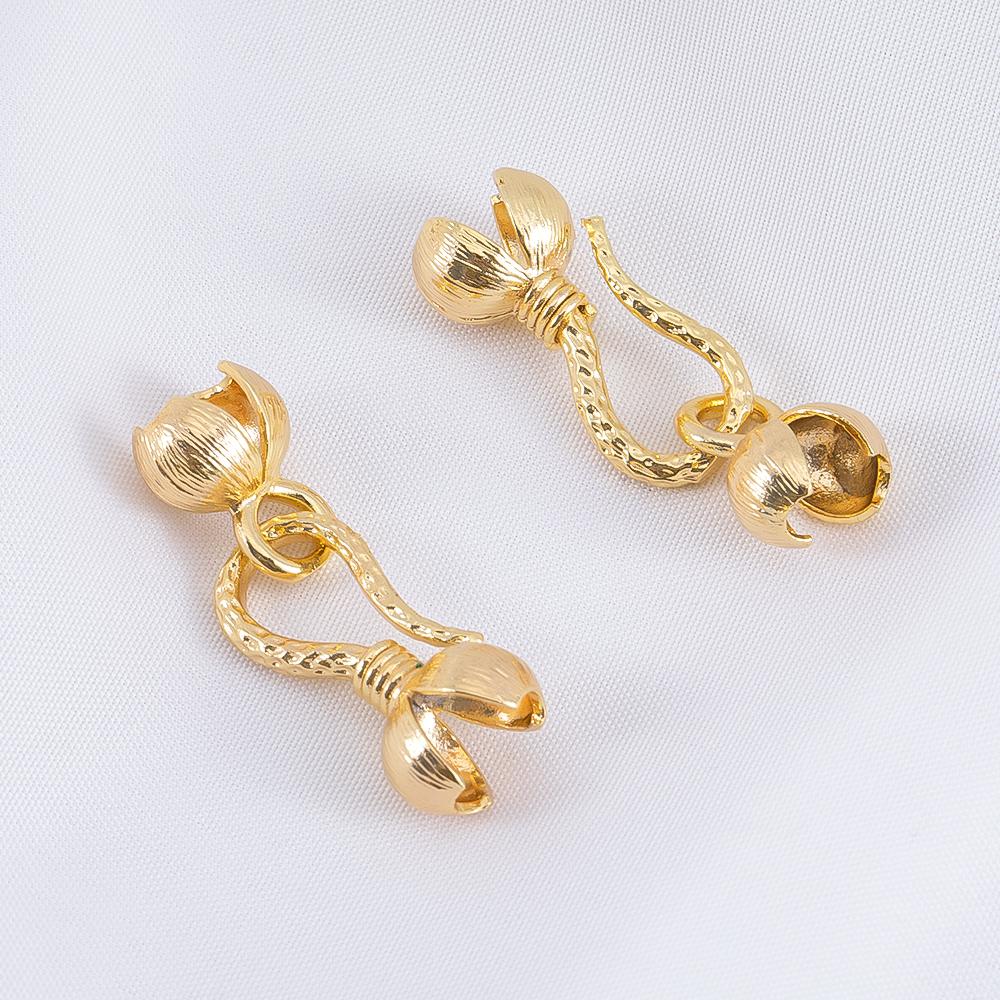 1pc Handmade 18K Gold Silver Plated Fastener Bail Connector Clasps Accessories End Clasps Needlework Pearls Beads Jewelry Making