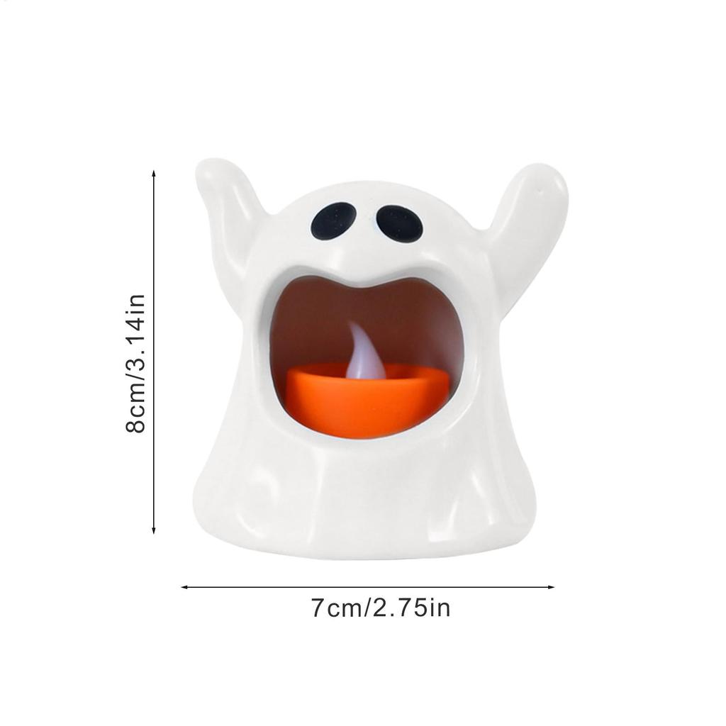 Halloween Decorative Cute Ghost Lamp for Kids Halloween Decorative Figurine Prop with LED Flameless Candles Ghostly
