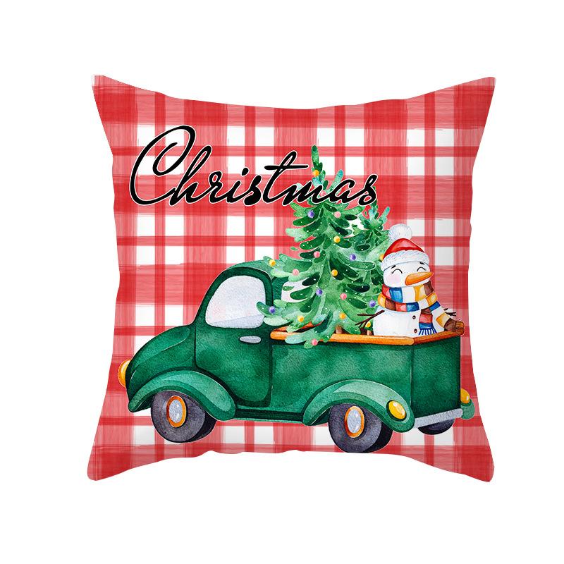 

Новая Рождественская наволочка Мультяшная Рождественская елка Лось Наволочка Персиковая кожа Подушка 45 * 45Cm (without pillow core)