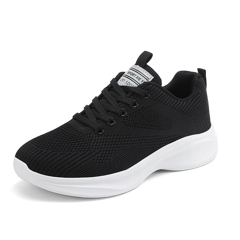 High elastic and lightweight running shoes, new middle school students, light and breathable, fly-woven, mesh shoes for women