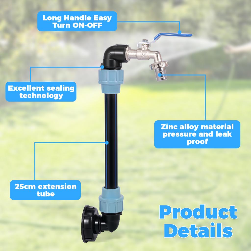 3/4Inch Outlet Tap IBC Adapter Multipurpose Hose Connection Replacement IBC Tank Accessories for 1000L IBC Container Rain Barrel