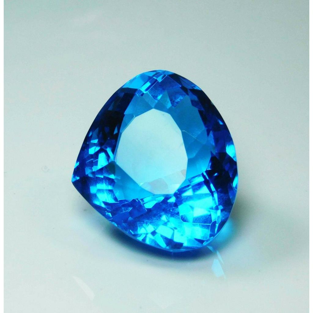 Lab-Created Ocean Blue Aquamarine 44.00 Carat Pear Cut Loose Gemstone