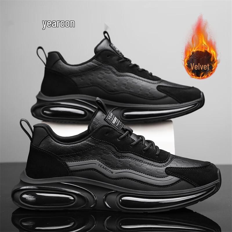 Aierkang Men s Winter Plush Lined Chunky Casual Sneakers 41