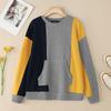 ZANZEA Women Casual Round Neck Patchwork Autumn Long Sleeve Sweatshirt