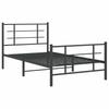 Metal Bed Frame with Headboard and Footboard Black 100 X 200 Cm