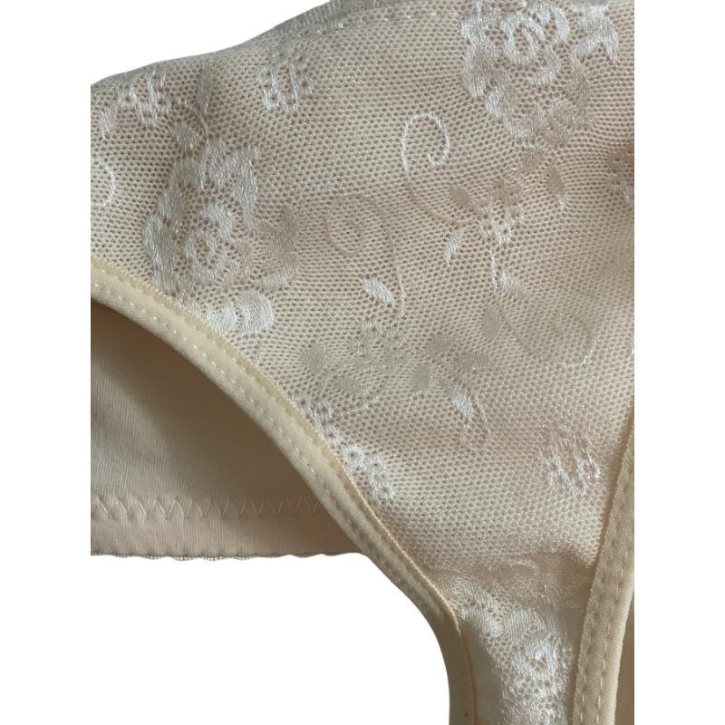 Conjunto de sutiã elegante plus size, sutiã feminino plus size com estampa floral e botões na frente, sem fio, cobertura total, conjunto de duas peças para o dia a dia