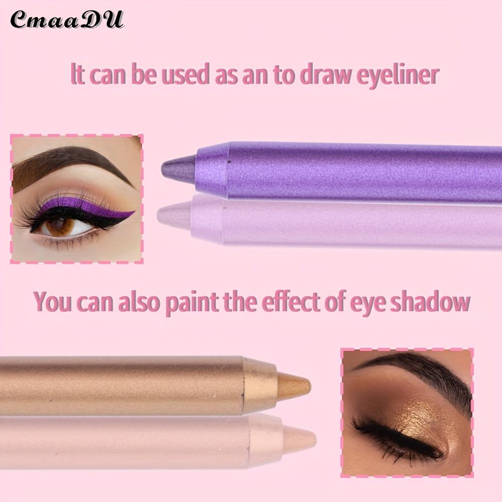 CMAADU 12pcs Waterproof Eyeliner Pencil Set - Sweat-Resistant, Transfer-Proof, Shimmering Multi-Color Eyeshadow & Highlighter Kit for Beginners