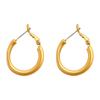 925 Sterling Silver Gold Matte Circle Hoop Earrings for Women - Minimalist Round Metal Design