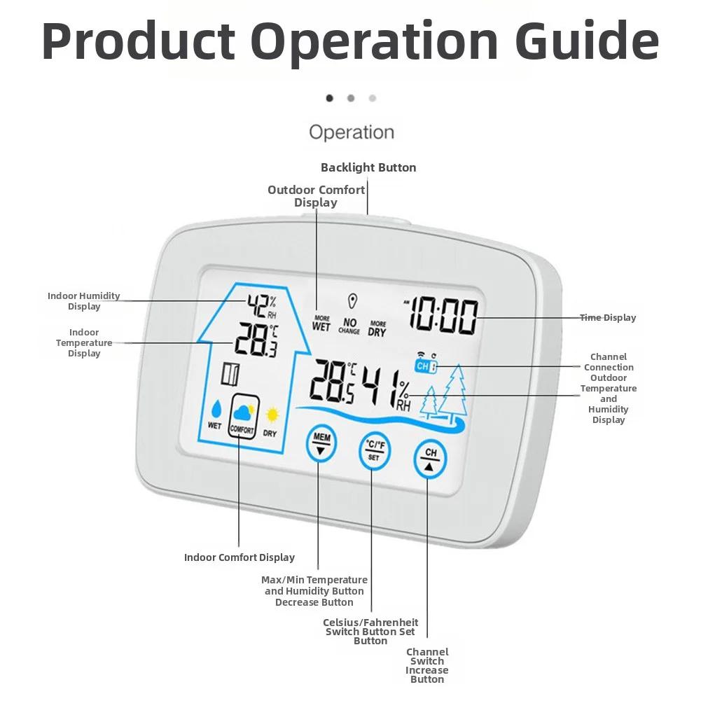 Wireless Indoor Outdoor Thermometer with Reliable Humidity and Temperature Monitor Suitable for Home and Office