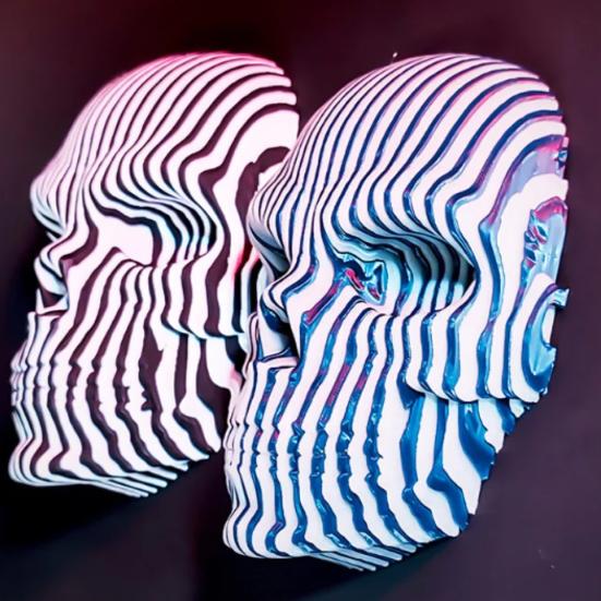 Quantums Skull Wall Decoration Home Office Living Room Bathroom Wall Art Spooky 3D Printed Skull Sculpture Figurine Statue Wall Ornament