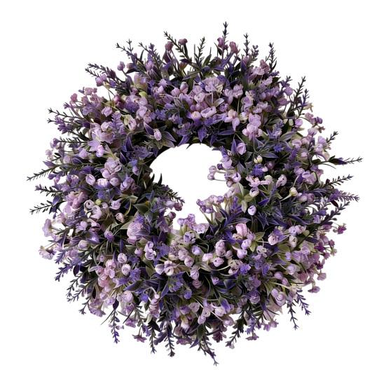 

Artificial Lavender Wreath for Front Door Spring Summer Faux Purple Lavender Wreath for Indoor Outdoor Wall Porch Window Farmhouse Home Decor 35cm