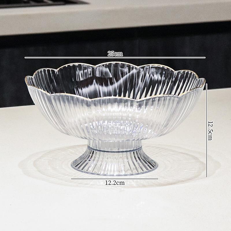 Talerz na owoce z odpływem na dnie Przezroczysta plastikowa miska na owoce Wielofunkcyjny talerz na cukierki owocowe do kuchni, przekąska na przyjęcie, taca na owoce