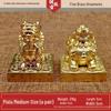 Brass Pixiu Ornament Pair: Handmade Housewarming Decor, Large & Small Copper