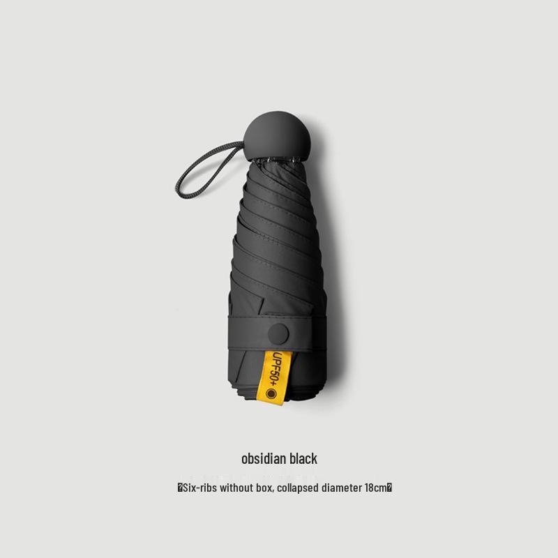 Compact UV Protective Mini Umbrella with Black Coating