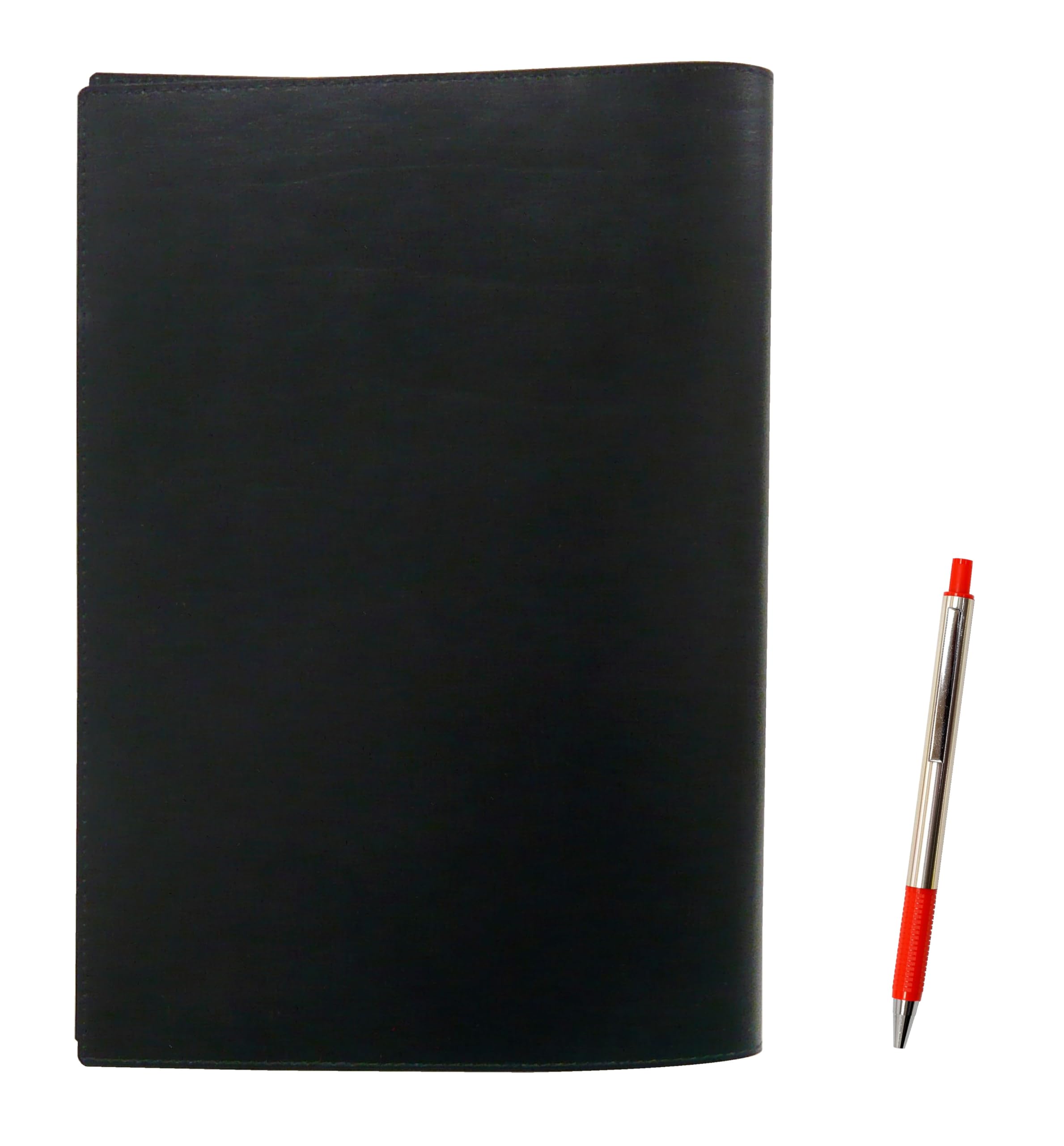 

Recycled Cowhide B5 Book Notebook Cover with FB325 Aluminum Straight Knock Ballpoint Pen Set & (Black) (Red) T23-B5-005B-FB325-R