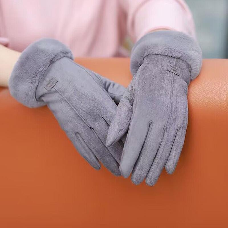 Mănuși de damă 2023, mănuși de toamnă și iarnă, drăguțe, cu blană, calde, cu deget întreg, mănuși pentru femei, sport în aer liber, mănuși feminine