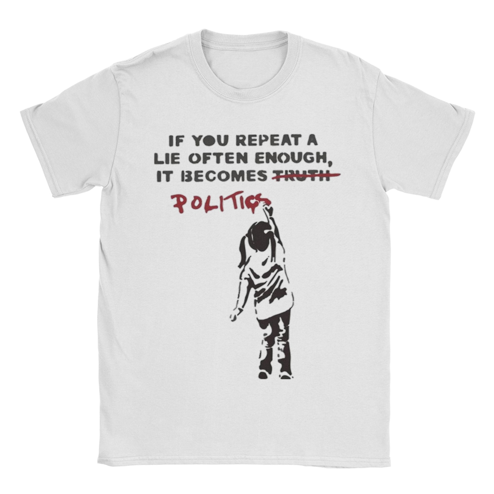 

Vintage T Shirt Summer BANKSY Fashion T Shirts If You Repeat A Lie Often for Men s Y2K Casual Pattern Short Sleeve Tees -... S разноцветный