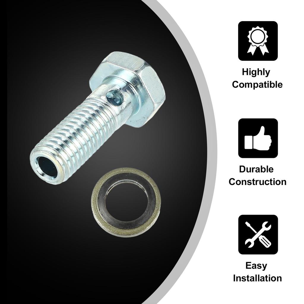 X AUTOHAUX 2 Sets Universal Auto Banjo Bolt Brake Fitting Adapter Kit with M10