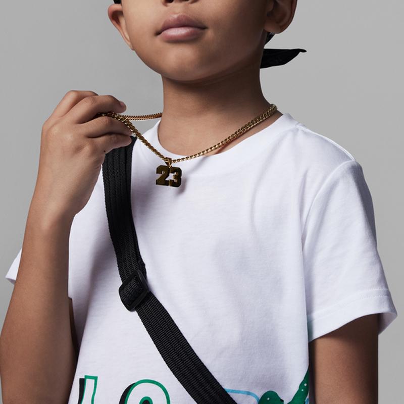Jordan Letter Logo Print Crew Neck Short Sleeve T-Shirt And Straight Leg Shorts Sports Set Kids sets DV0953-310