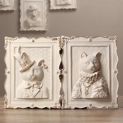 Decorazione da Parete Sfondo Ciondolo Animale Goffrato in Resina Accessori Decorazione da Appendere Gatto Conte Animale Cartone Animato Cornice per Foto