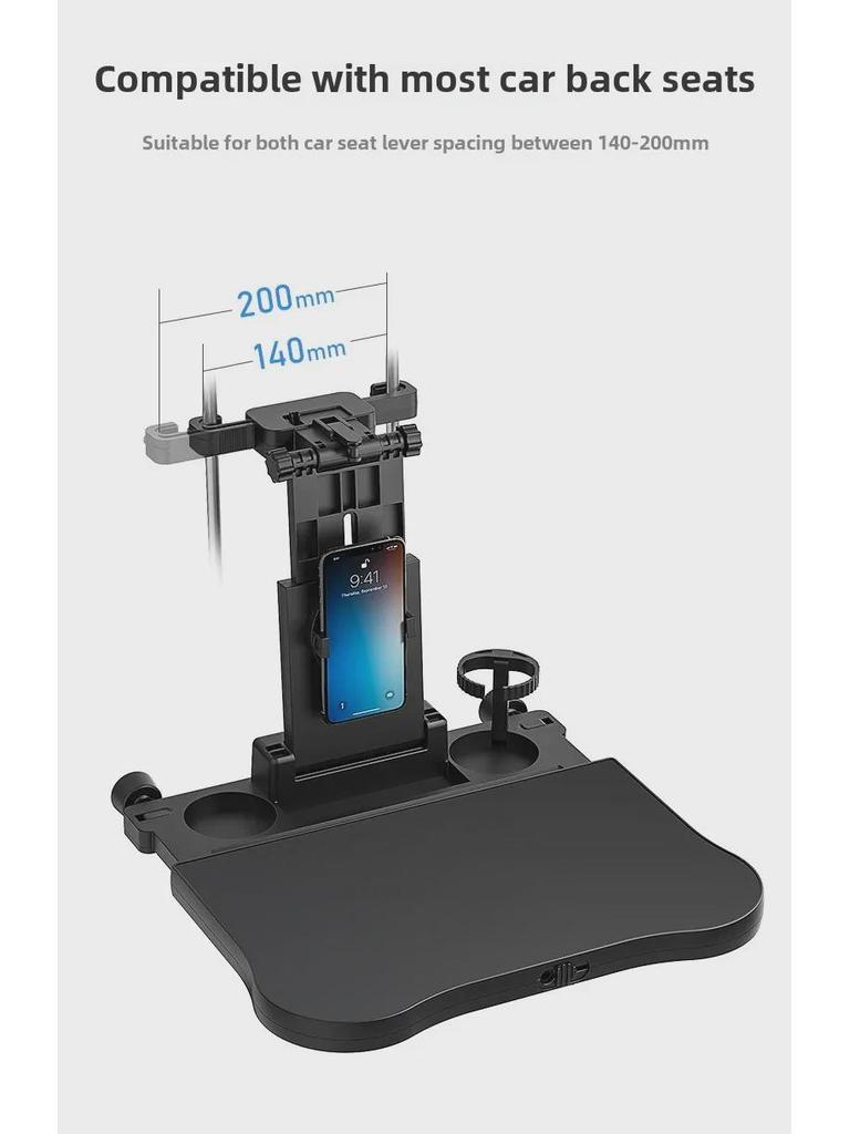 Compact Multifunctional Folding Table with Adjustable Storage, Cup Holder, Phone & Tablet Stand for Adults & Kids.