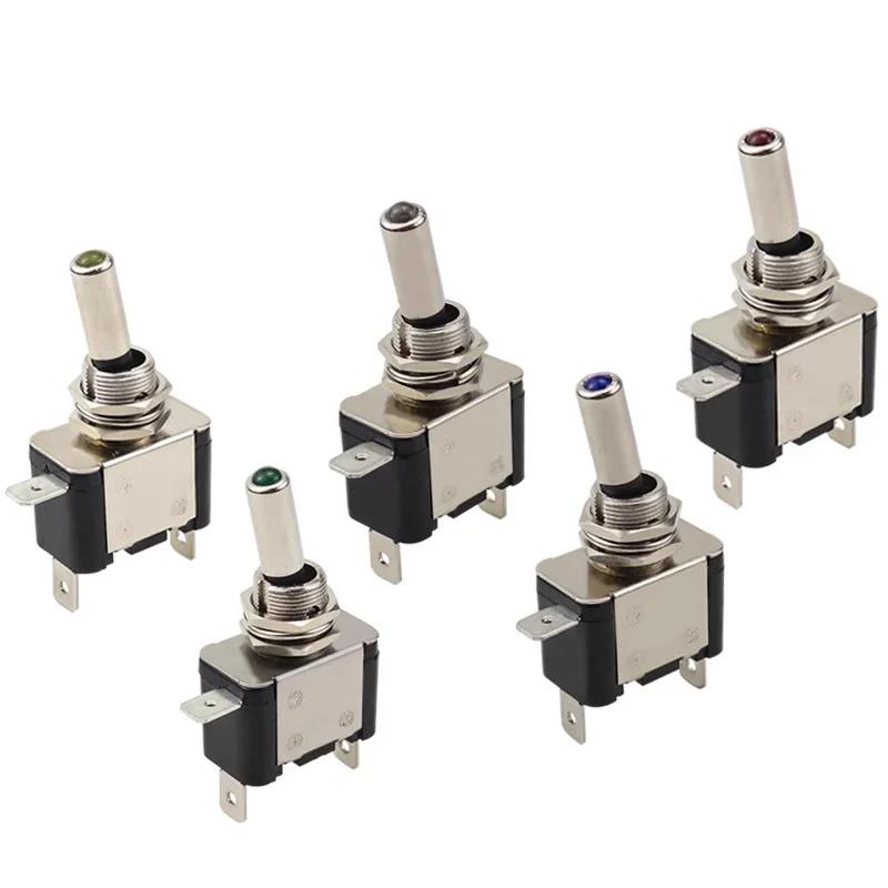 Auto Car Boat Truck Illuminated Led Toggle Switch ON OFF With Safety Aircraft Flip Up Cover Guard 12V20A transparent