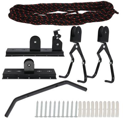 Bike Ceiling Hanger Lift Cargo Bicycle Storage Wall Mount Hook Roof Hoist Pulley Rack