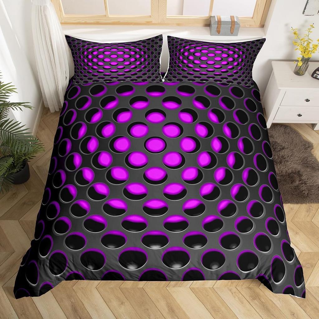 Geometric Duvet Cover Abstract Stereoscopic Dense Hole Pattern Comforter Cover Modern Geometry Twin Full Queen King Bedding Set