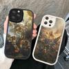 Vintage Mural Prints Phone Case Hard Leather For IPhone 16 15 14 13 12 Mini 11 14 Pro Max Xs X Xr 7 8 Plus Fundas