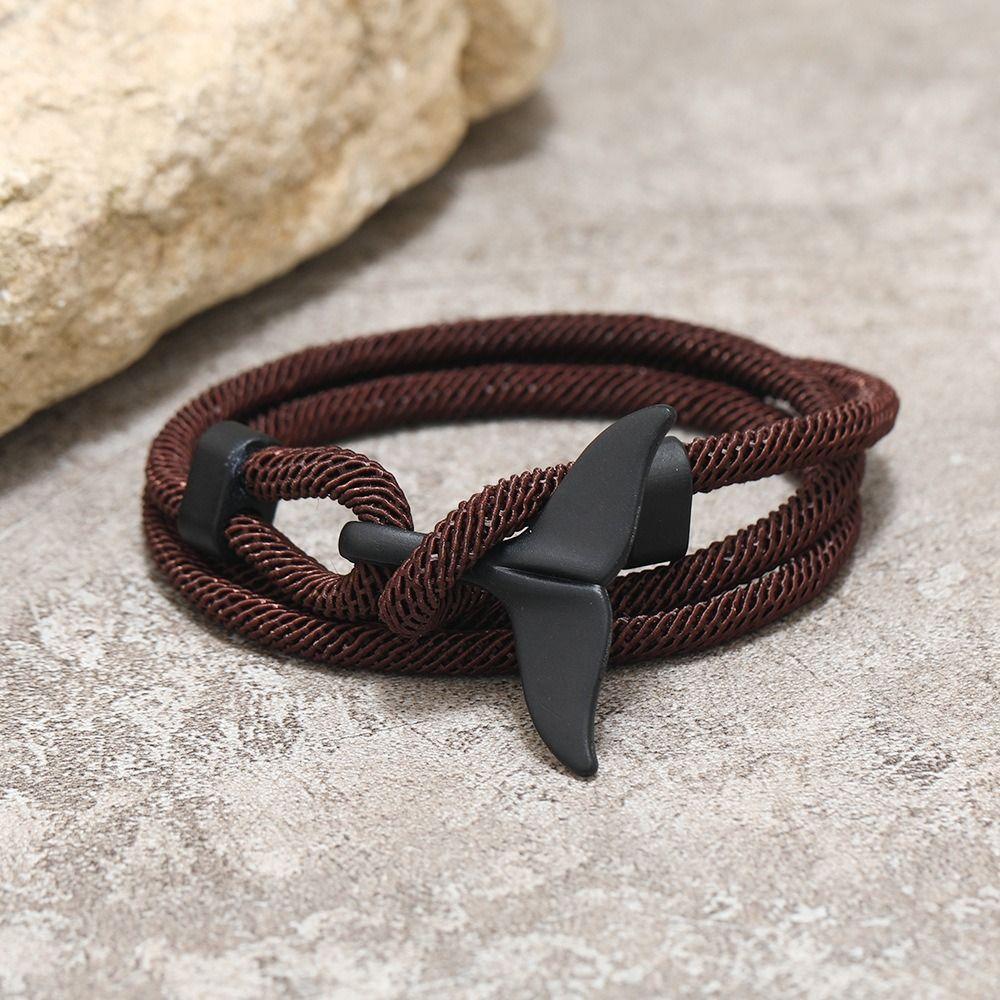 Ocean Series Zinc Zinc Alloy Men Bracelet Korean Style Hand Strap Braided Rope Bracelet Fashion Jewelry
