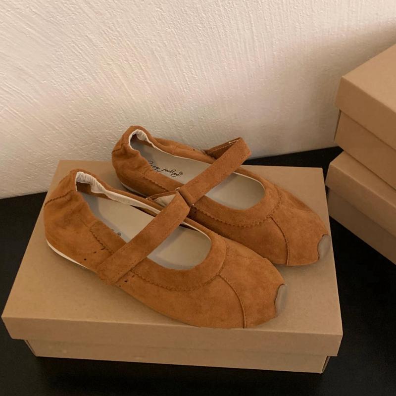 Fashion SUOJIALUN 2025 Women Flat Shoes Fashion Round Toe Ladies Casual Dress Mary Jane Shoes Soft Flat Heel Outdoor Single Shoes